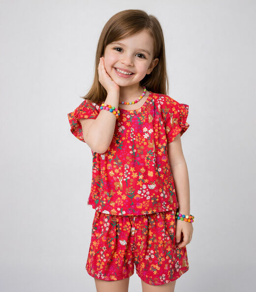 Image_Conjunto Infantil Menina Com Babado Select Vermelho