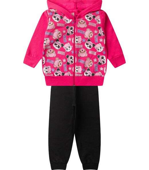 Conjunto De Moletom Infantil Com Capuz Kappes Rosa