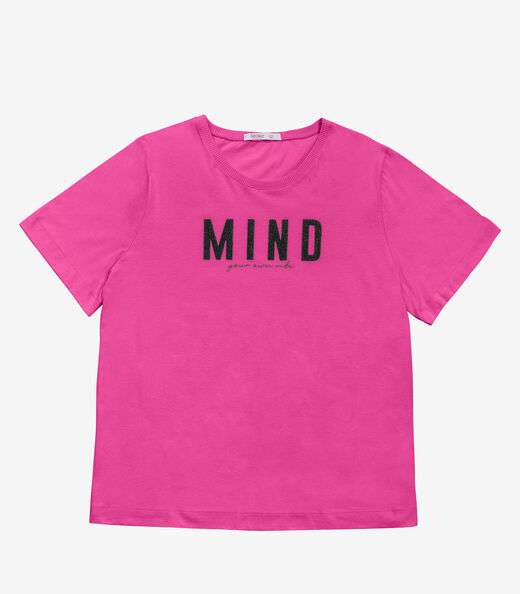 T- Shirt Feminina Plus Size Secret Glam Rosa