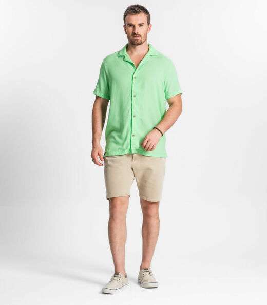 Camisa Em Viscolinho Masculina Diametro Verde