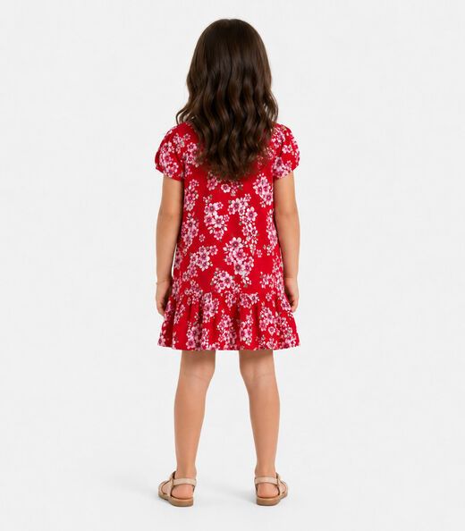 Vestido Infantil Menina Em Cotton Leve Select Vermelho