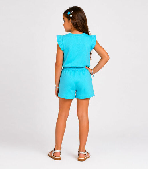 Conjunto Feminino Infantil Blusa E Short Select Azul