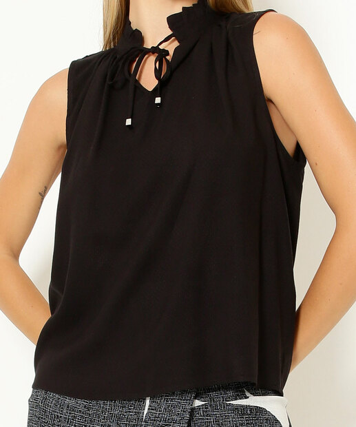 Blusa Regata Feminina Vazada Amarração Marisa  