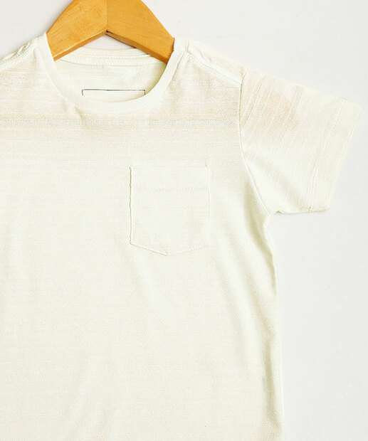 Camiseta Infantil Textura Bolso MR Tam 1 a 4
