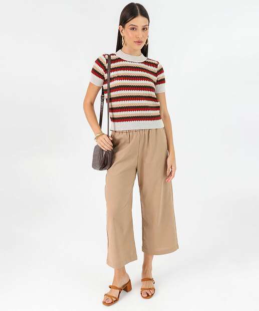 Image_Calça Pantacourt Feminina Clochard Marisa Marrom