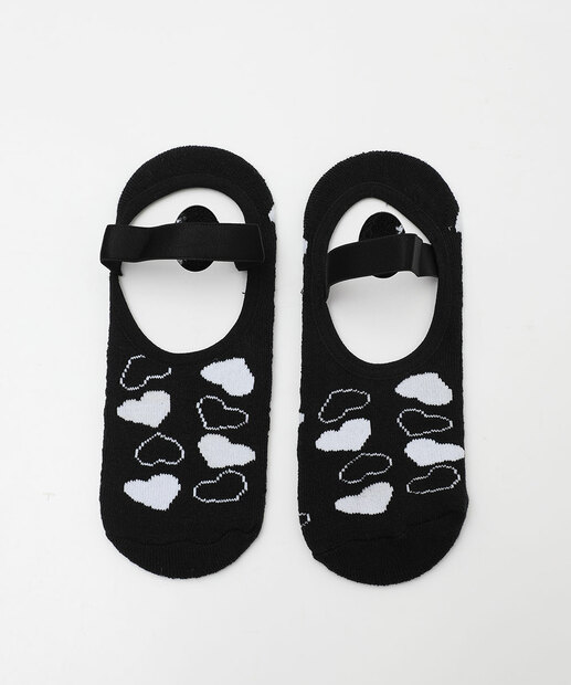 Meia Sapatilha Feminina Antiderrapante Corações Marisa Preto