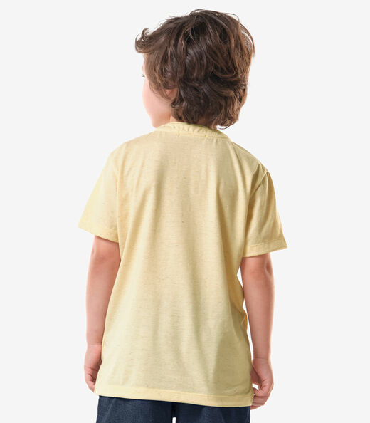 Camiseta Infantil  Masculina Meia Malha Trick Nick Amarelo