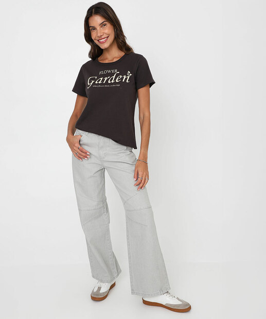 Image_Calça Feminina Jeans Wide Leg Petit Sawary Cinza