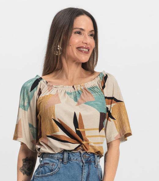 Blusa Feminina Ciganinha Infinita Cor Marrom