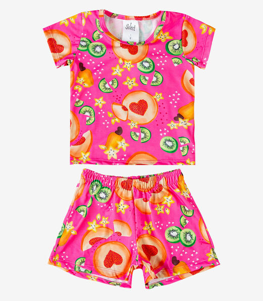 Conjunto Menina Infantil Blusa E Short Select Rosa