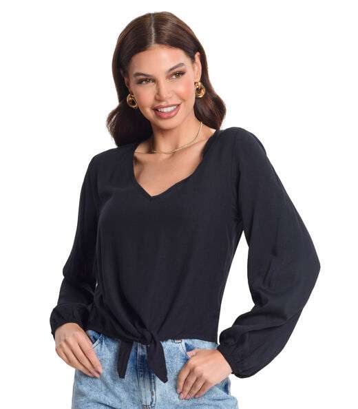 Image_Blusa Manga Longa Feminina Rovitex. Preto