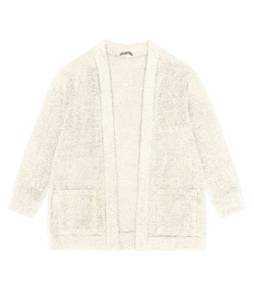 Cardigan Feminino Plus Size Em Tricot Secret Glam Bege