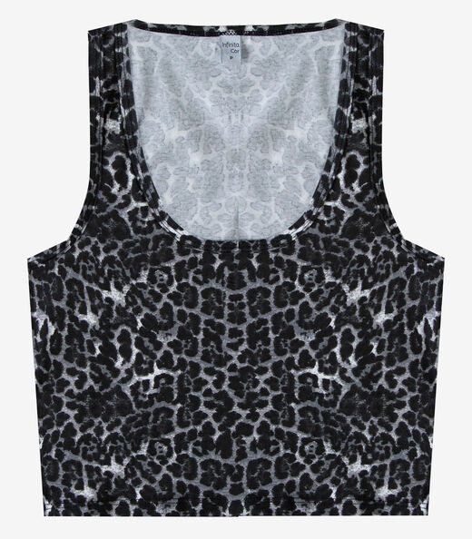 Regata Feminina Estampada Em Cotton Infinita Cor Cinza