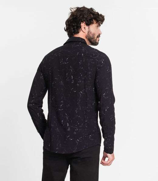 Camisa Manga Longa Masculina Diametro Preto