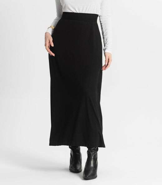 Saia Midi Feminina Select Preto