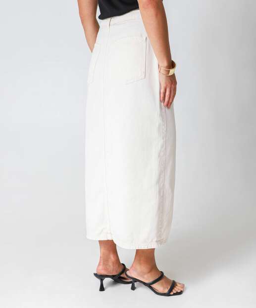 Saia Midi Sarja Feminina Fenda Marisa