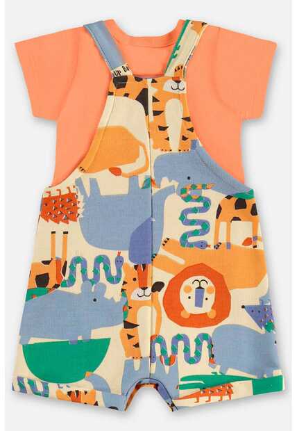 Conjunto Jardineira e Body Bebê Up Baby