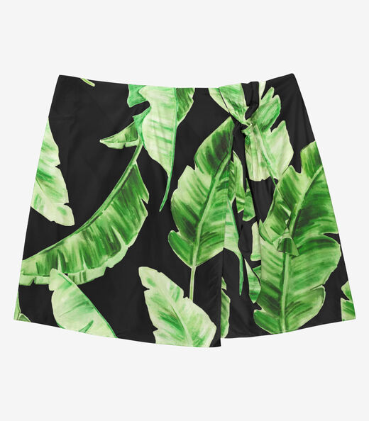 Shorts Saia Feminino Plus Size Secret Glam Preto