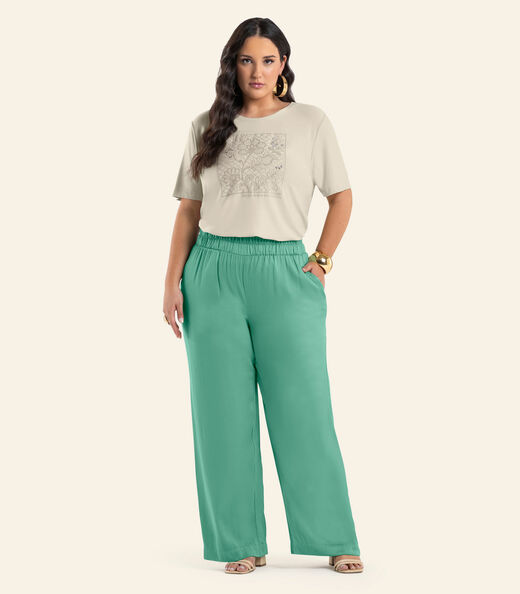 Image_Calça Feminina Pantalona Viscose Secret Glam Verde