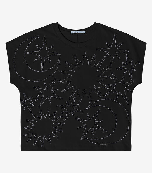 Blusa Feminina Manga Curta Endless Preto