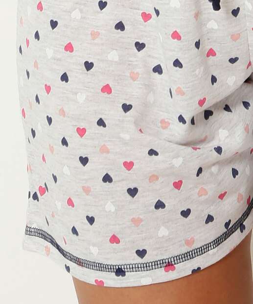 Pijama Feminino Gestante Coração Sem Manga Marisa