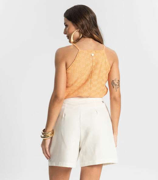 Blusa De Alça Em Tricot Endless Laranja