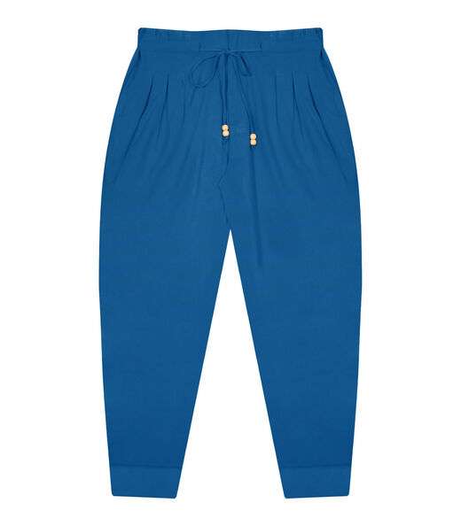 Image_Calça Feminina Plus Size Com Pregas Secret Glam Azul