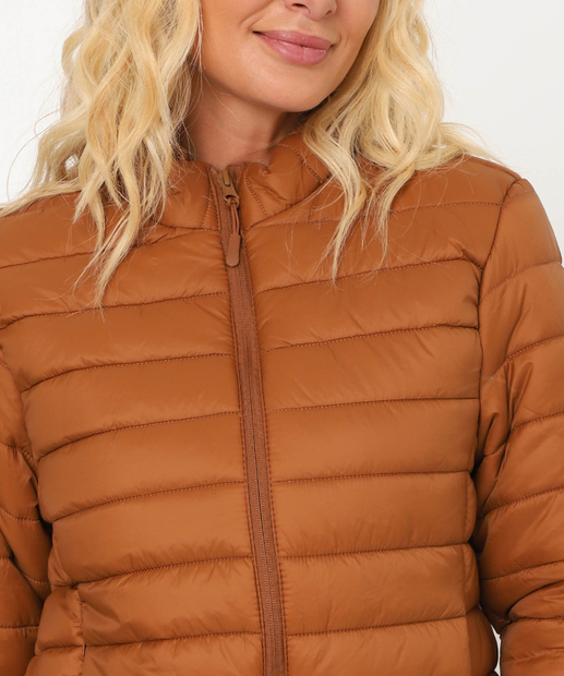 Jaqueta Feminino Puffer Bolsos Marisa Marrom