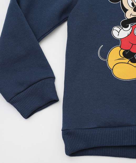 Conjunto Infantil Moletinho Mickey Disney Tam 1 a 3 Azul