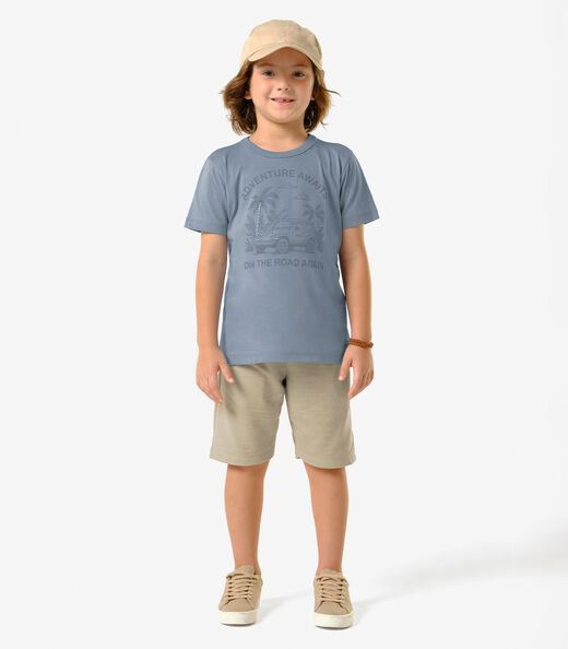 Conjunto Infantil Camiseta Com Bermuda Trick Nick Azul