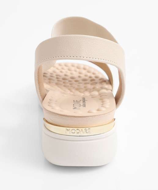 Sandália Feminina Flatform Tiras Modare Bege