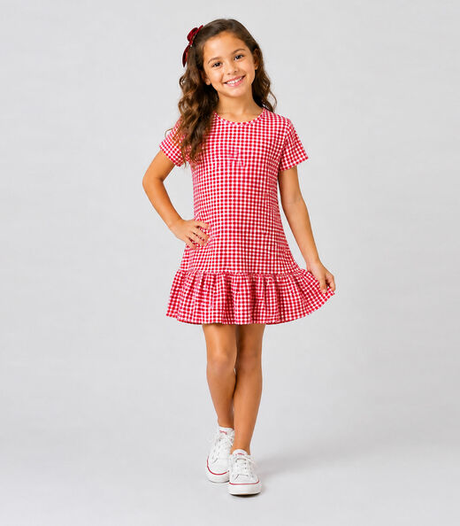 Vestido Infantil Feminino Estampado Select Vermelho