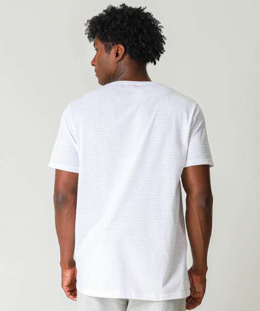 Camiseta Masculina Textura Bolso Manga Curta MR