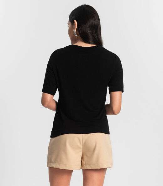 Blusa Feminina  Visco Tricot Rovitex Preto
