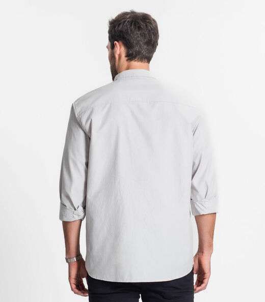 Camisa Social Masculina Select Cinza
