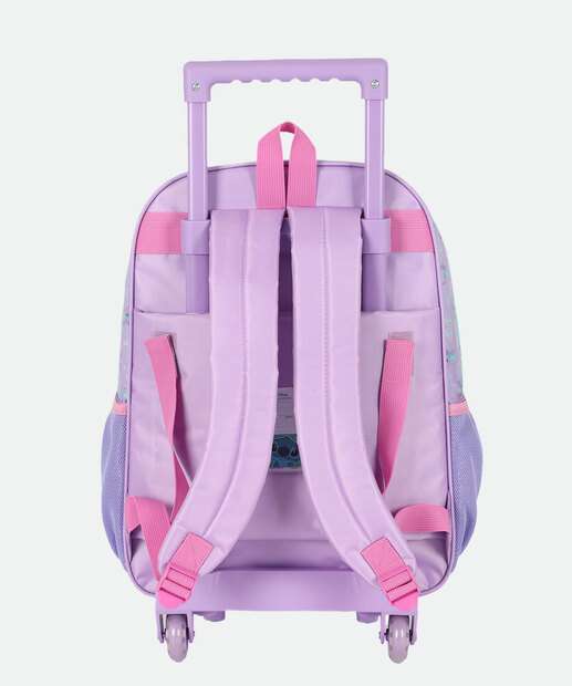 Mochila Mala Com Rodas Infantil Stitch E Angel Disney