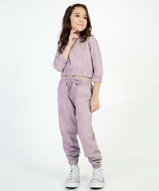 Blusa Infantil Cropped Manga 7/8 Marisa Tam 4 a 12