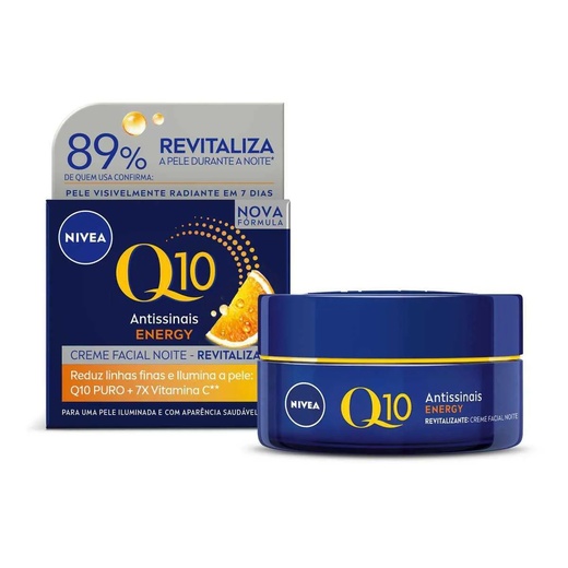 Image_Kit com 2 Unidades de Creme Facial Nivea Q10 Energy 50g Antissinais Noite