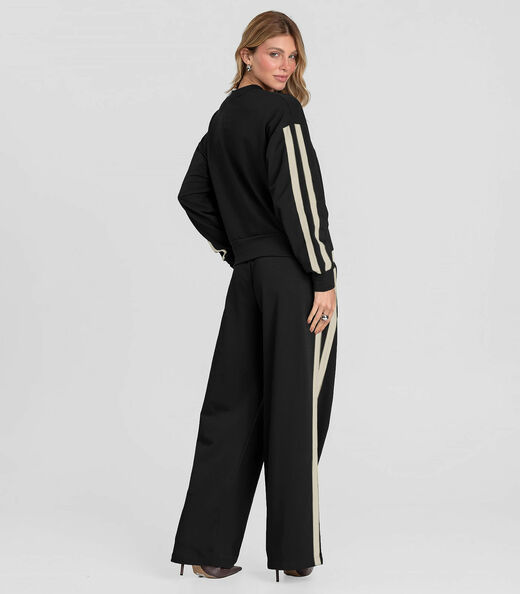 Calça Feminina Pantalona em Molecotton Dianna Preto