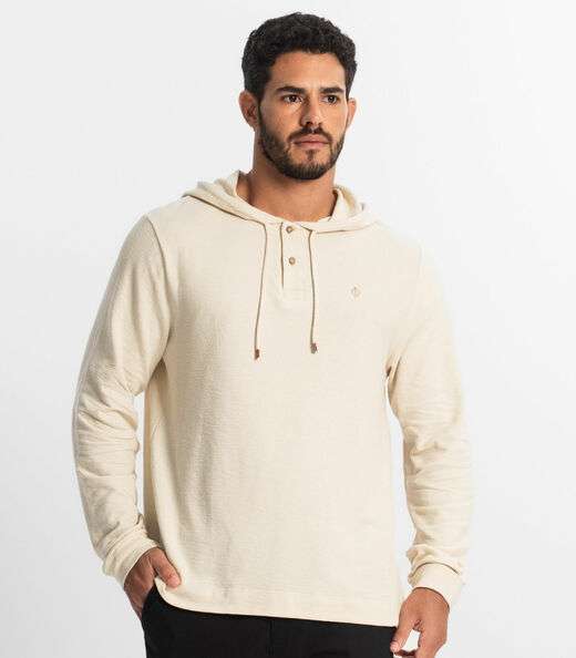 Blusão Masculino Com Capuz Diametro Bege