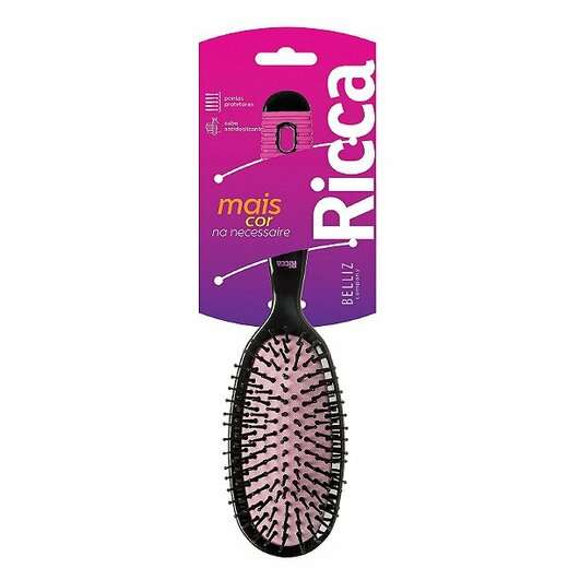 Image_Escova Oval Ricca Gde Black e Pink 2411