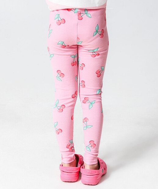 Calça Infantil Legging Estampa Cereja Marisa Tam 4 a 10 Rosa
