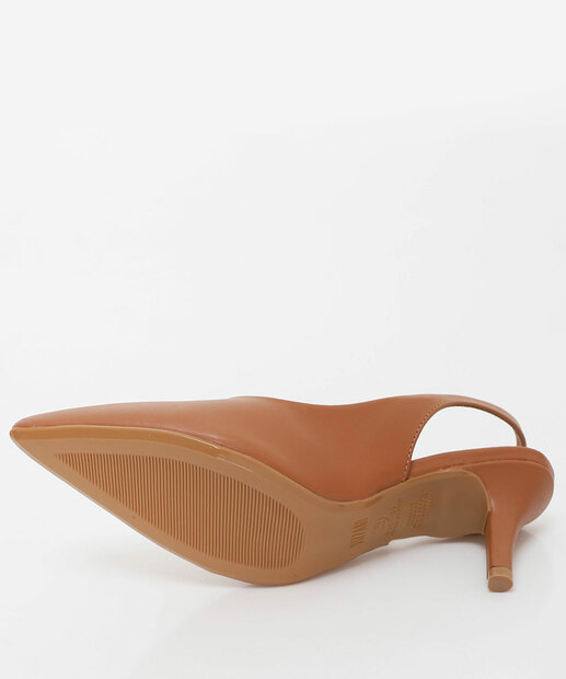 Scarpin Feminino Slingback Salto Fino Vizzano Marrom