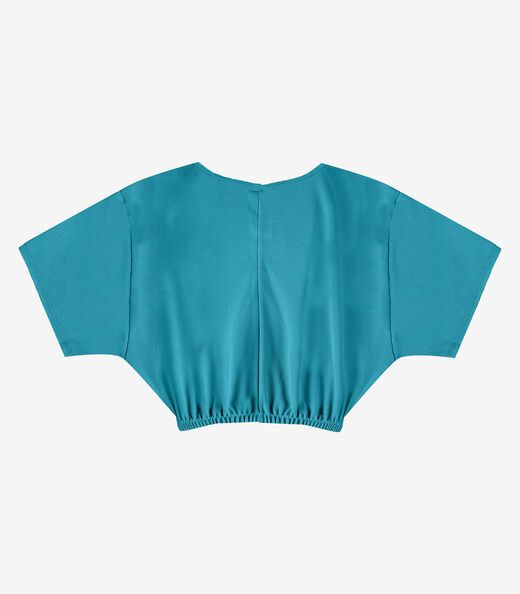 Blusa Feminina Elástico Na Cintura Infinita Cor Azul