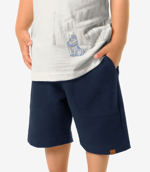 Conjunto Infantil Camiseta Com Bermuda Trick Nick Bege