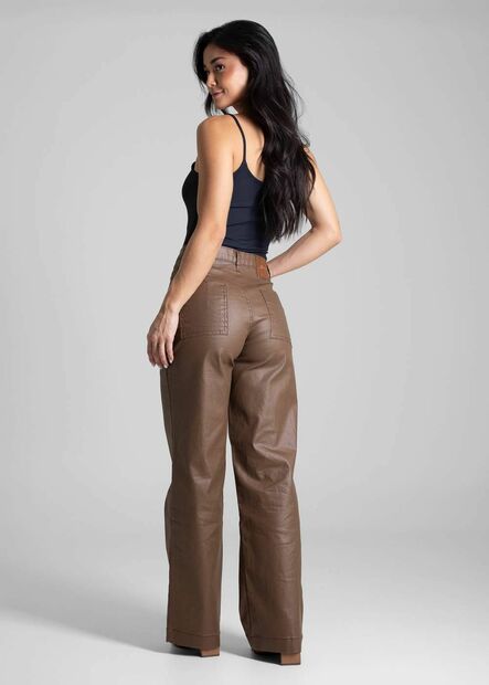 Calça Resinada Sawary Wide Leg -282514
