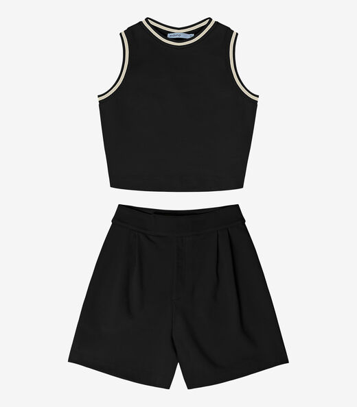 Conjunto Feminino Regata Com Shorts Endless Preto