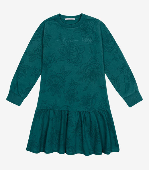 Vestido Manga Longa Feminino Trick Nick Verde