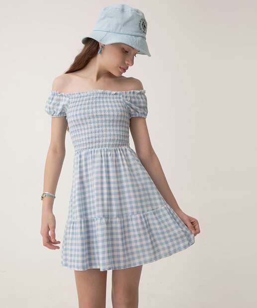 Vestido Juvenil Estampa Xadrez Marisa Tam 10 a 16