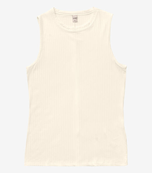 Regata Feminina Ribana Canelada Rovitex Bege